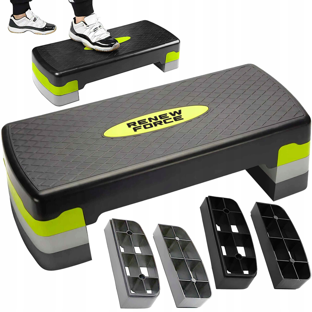 Stepper ajustabil Renew Force, pentru fitness, aerobic si cardio, 3 niveluri de inaltime, 66x28 cm [2]
