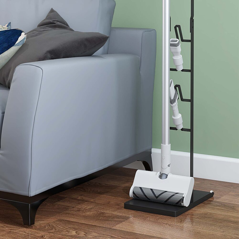 Suport Premium Pentru Aspirator Dyson, V15 V12 V11 V10 V8 V7 V6 5GEN, NewEvo®, Montaj Fara Gauri in Pereti, Instalare Rapida, Constructie Stabila, Economisire Spatiu, 126x22x28.5 cm, Negru [8]