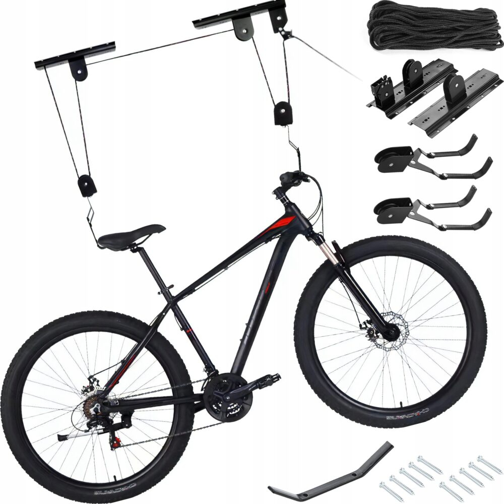 Suport suspendat Renew Force pentru depozitarea bicicletei, cu prindere in tavan, sarcina maxima suportata 20 Kg, Negru [4]
