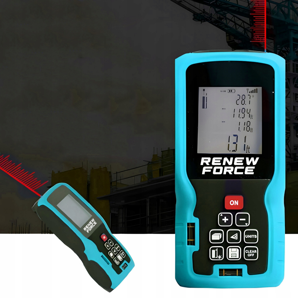 Telemetru cu laser 50 m, Renew Force, Ecran LCD, precizie +/- 1.5mm, protectie IP54(ploaie si praf), clasa laser II, calcul suprafata, calcularea volumelor, Negru [4]