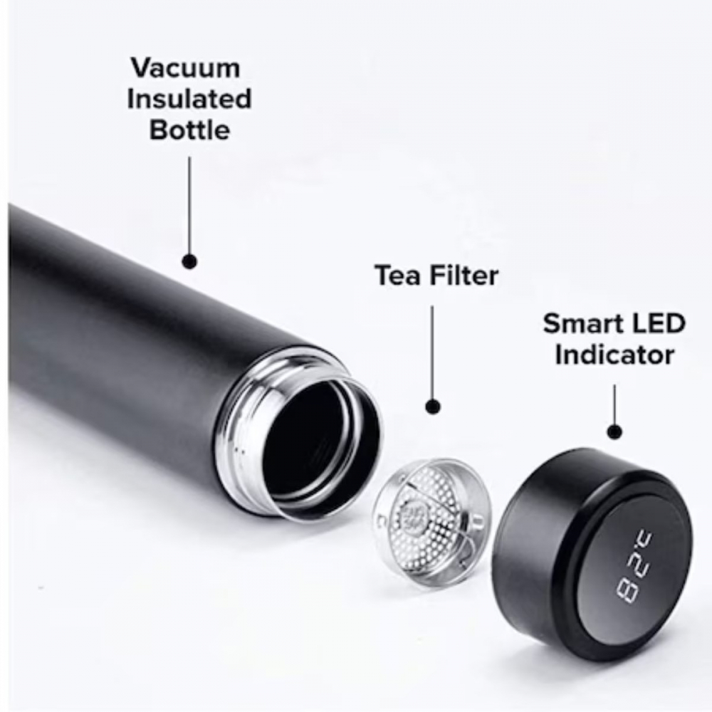 Termos smart cu Ecran LED pentru cafea/ ceai, sita infuzor, indicator temperatura, otel inoxidabil, 500ml [3]