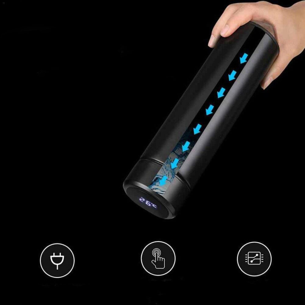 Termos smart cu Ecran LED pentru cafea/ ceai, sita infuzor, indicator temperatura, otel inoxidabil, 500ml [9]