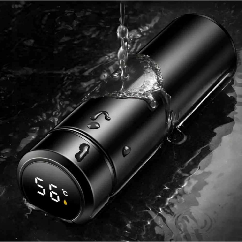 Termos smart cu Ecran LED pentru cafea/ ceai, sita infuzor, indicator temperatura, otel inoxidabil, 500ml [6]