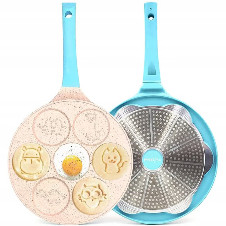 Tigaie Clatite NewEvo, 7 Forme Animale, Din Otel Acoperit Cu Ceramica, Diametru Tigaie 25cm, Diametru Clatita 7.5, atat pentru aragazul normal cat si pentru cel cu inductie [9]