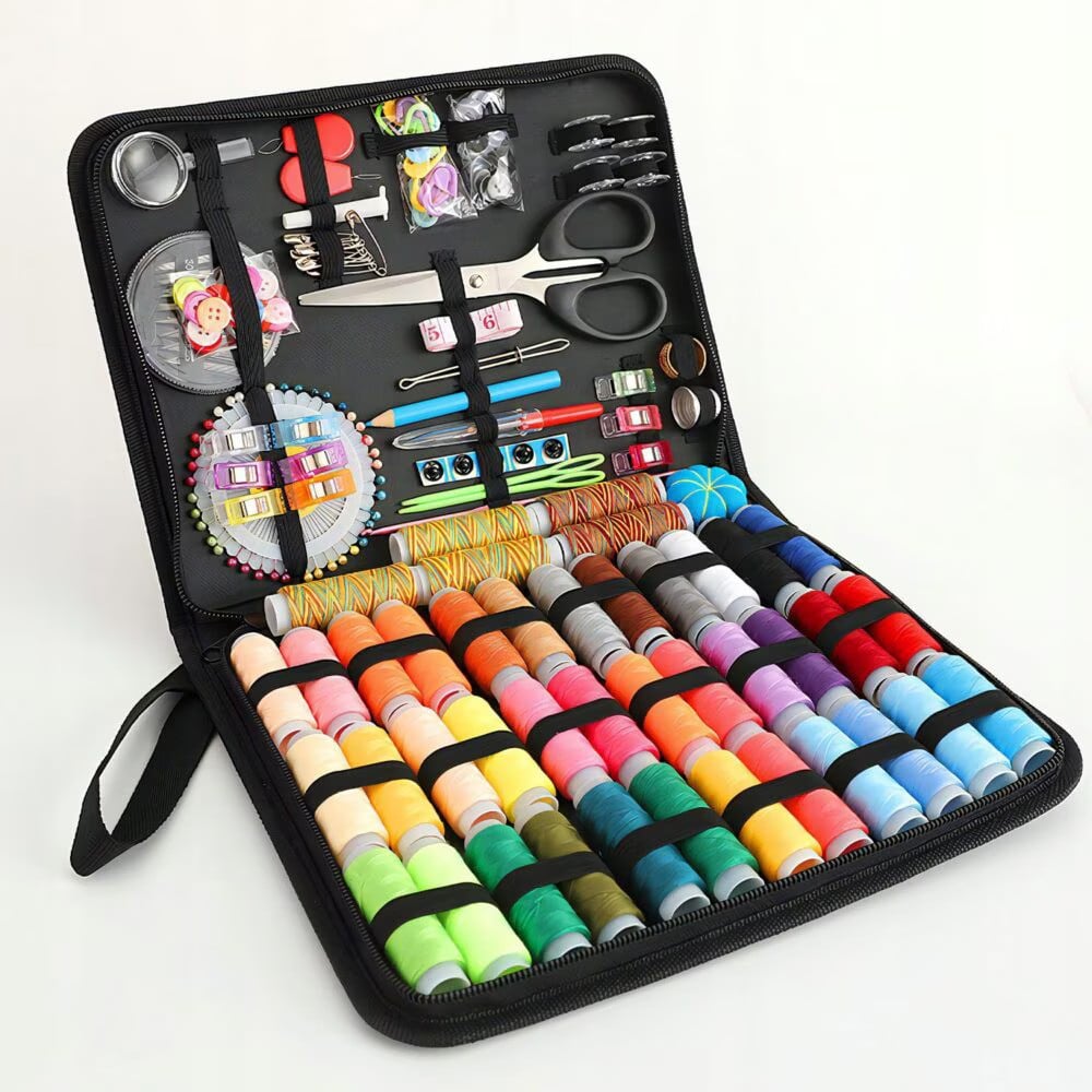 Trusa de Croitorie DexXer, Ace Cusut, Papiote Colorate, Foarfeca, Geanta transport si Accesorii, 226 Piese [3]