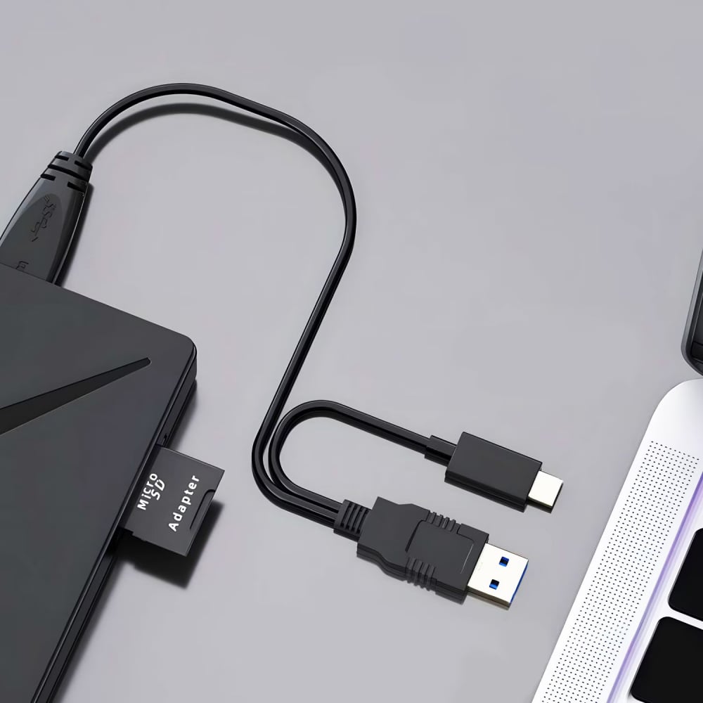 Unitate DVD CD RW externa portabila NewEvo, Port Usb C, Hub USB 3.0, Cititor de carduri SD, Disk Burner, Reader DVD Player pentru Windows 10, Laptop, PC, Negru [8]