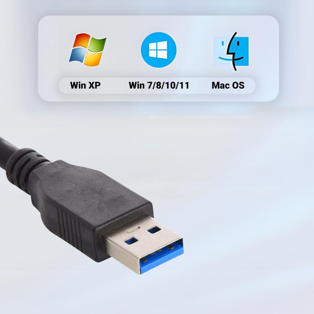 Unitate Optica Externa CD/DVD RW 5 in 1, USB 3.0, port USB-C, cititor de carduri SD si MicroSD,  Disk Burner, Reader DVD Player pentru Windows, Laptop, PC, Negru [4]