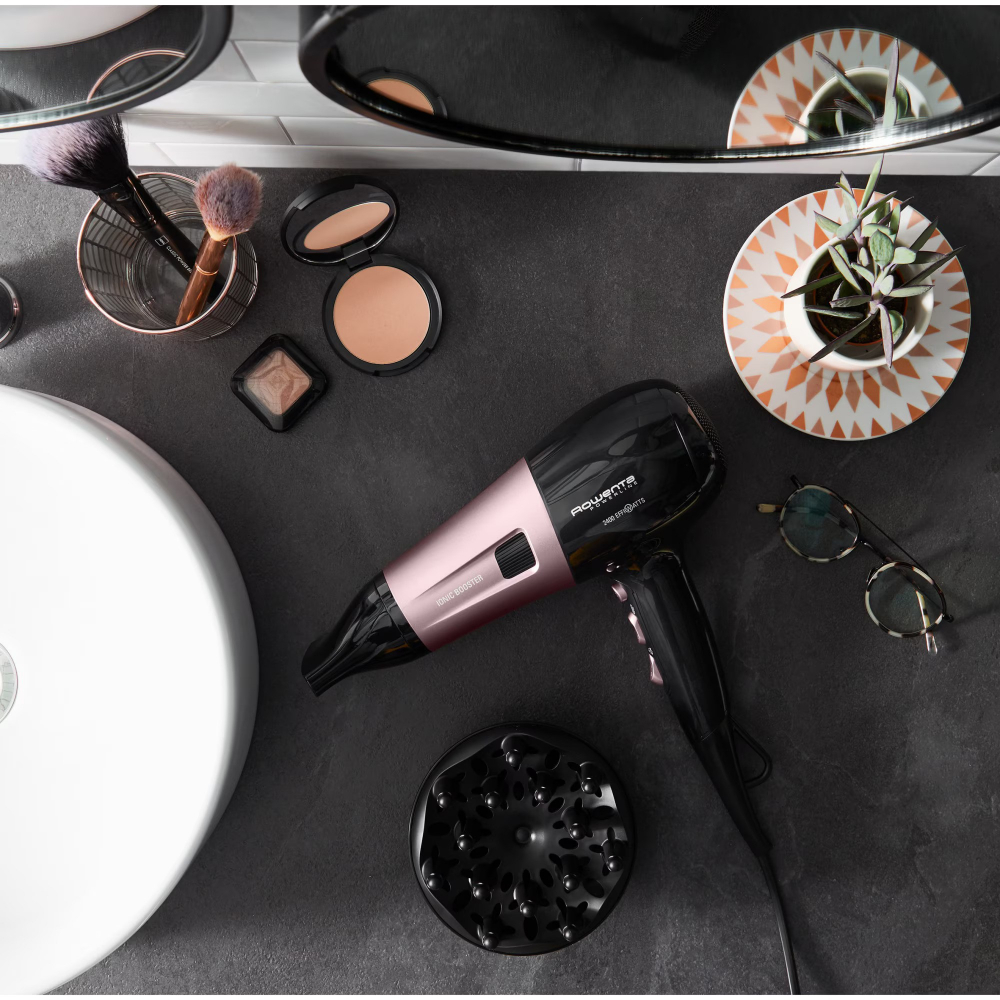 Uscator de par Rowenta PowerLine CV5940F0, 2400W, functie Effiwats, invelis cashmere keratin, tehnologie Ionic booster, negru/roz [3]