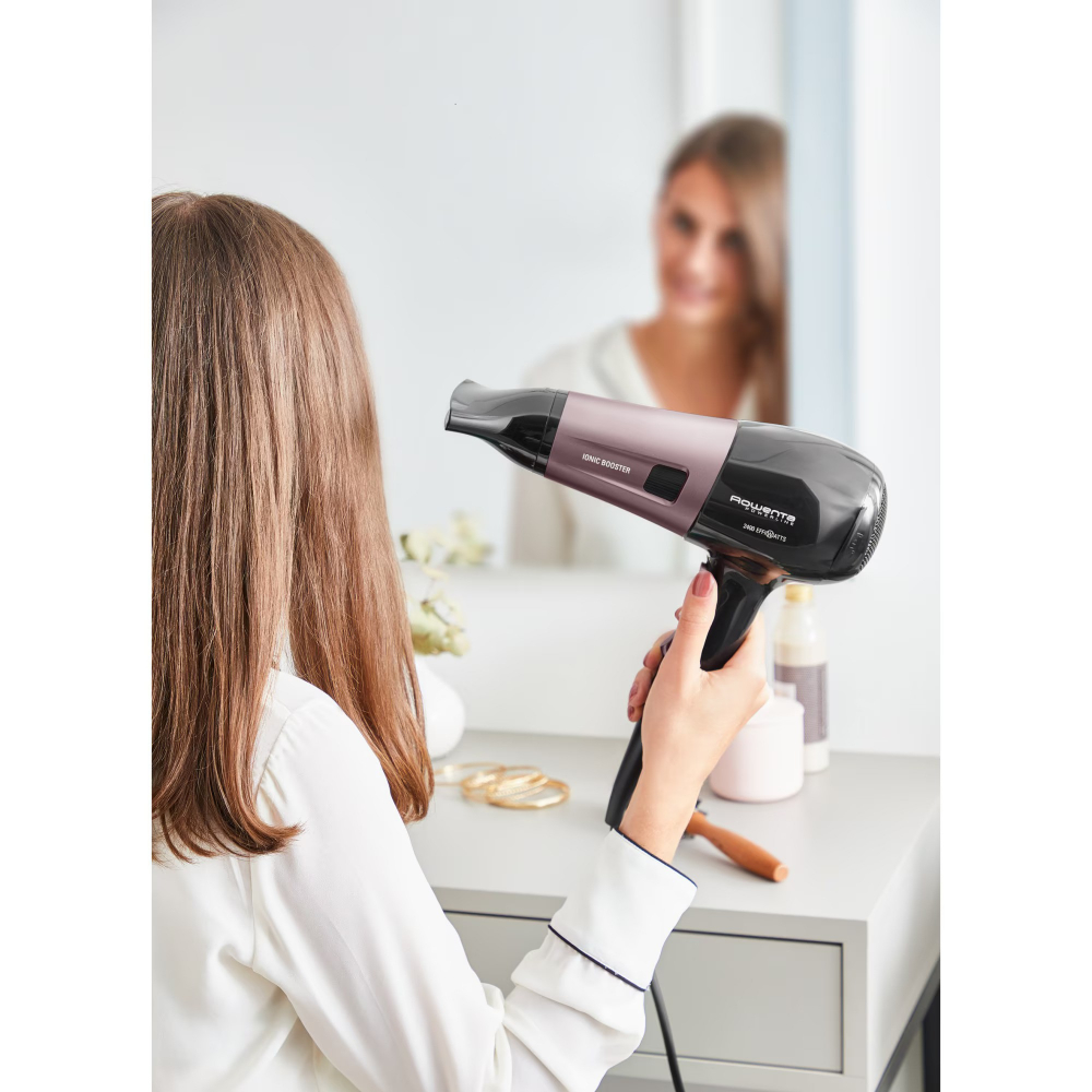 Uscator de par Rowenta PowerLine CV5940F0, 2400W, functie Effiwats, invelis cashmere keratin, tehnologie Ionic booster, negru/roz [5]