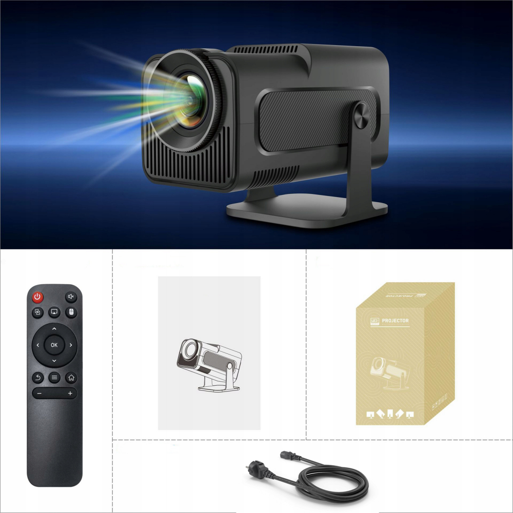 Videoproiector portabil , 250ANSI,  Android 11, Wi-Fi 6, BT 5.0, rezolutie 1280X720p  HD, suport 4K, conexiune HDMI, USB si Mirroring Android/IOS, Negru [4]