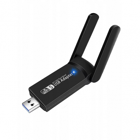 Adaptor Wireless, Dual-Band, 1300Mbps, Wi-Fi 5G & 2.4G, Long Range, USB 3.0, Dubla Antene, Negru [0]