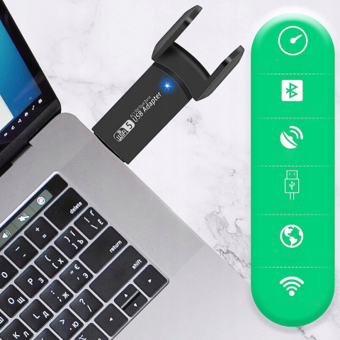Adaptor Wireless, Dual-Band, 1300Mbps, Wi-Fi 5G & 2.4G, Long Range, USB 3.0, Dubla Antene, Negru [3]