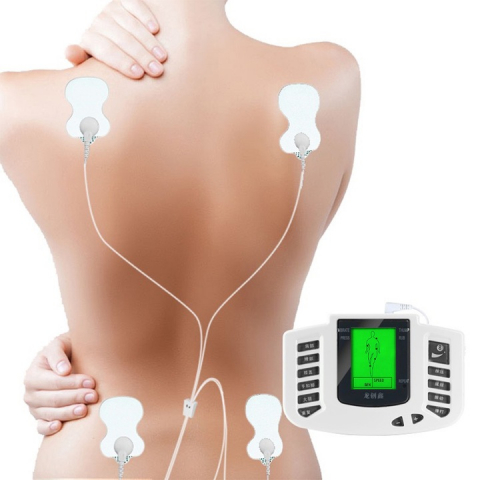 Aparat De Masaj Cu Electrostimulare NewEvo® Pentru Fizioterapie/Electroterapie doua canale, Cu 20 Trepte De Intensitate, TENS si EMS, 8 electrozi corporali, Portabil, Wireless, Alb [2]