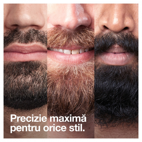 Aparat de tuns barba Braun Beard Trimmer BT7340, Wet&Dry, buton rotativ de precizie, lame de metal, 39 de setări pentru lungime, 2 piepteni, 2 accesorii extra, Aparat de ras Gillette, Saculet de voiaj [6]