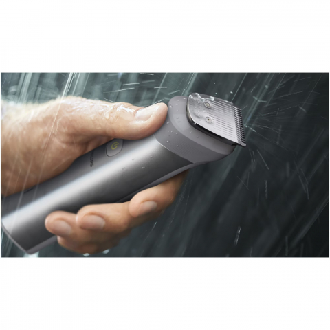 Aparat de tuns barba si parul 12 in 1 PHILIPS Multigroom All in One MG5940/15, tehnologie BeardSense, lame din otel cu auto-ascutire, 11 setari de lungime, rezistent la apa, husa, Negru / Argintiu [7]