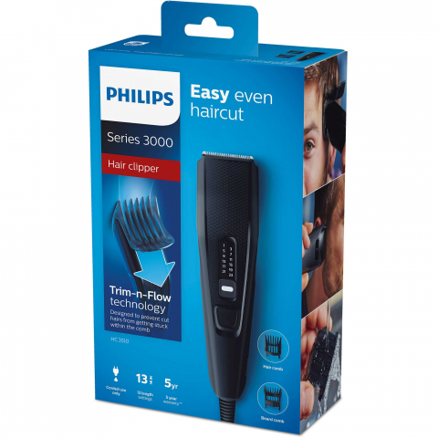 Aparat de tuns Philips HC3510/15, pieptene ajustabil, 0.5-23mm, 13 trepte, cu fir, Negru [5]