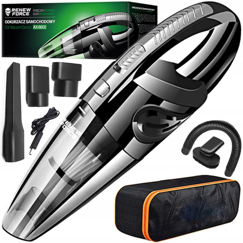 Aspirator de Mana Portabil cu Acumulator NewEvo, pentru Uz Casnic sau Auto, Incarcare USB, Putere 120W, Baterie 2000 mAh, 4 Accesorii Versatile pentru Curatare Rapida si Eficienta, Negru Gri [0]