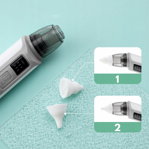 Aspirator nazal electric Cameleon pentru bebelusi si copii, silentios, 6 Trepte de Aspirare, Portabil, cu Incarcare USB, cu Baterie reincarcabila 500mAh, Putere de aspirare 65 kpa, 2 Capete de silicon [2]