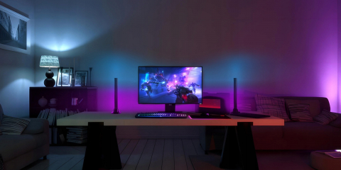 Banda de lumina inteligenta RGB LED, NewEvo®, Lumina ambientala, 16 milioane de culori, trei moduri de control, modul de sincronizare dinamica a muzicii, 213 moduri presetate, interfata USB (adaptorul [4]