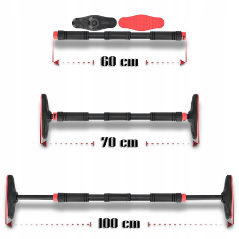 Bara de tractiune NewEvo, Montata pe perete, Greutate maxima 180 kg, Piese de capat antiderapante, capacitate mare de incarcare, exercitii pentru brate, piept si spate, Lungime reglabila 66-100 cm, Ro [1]
