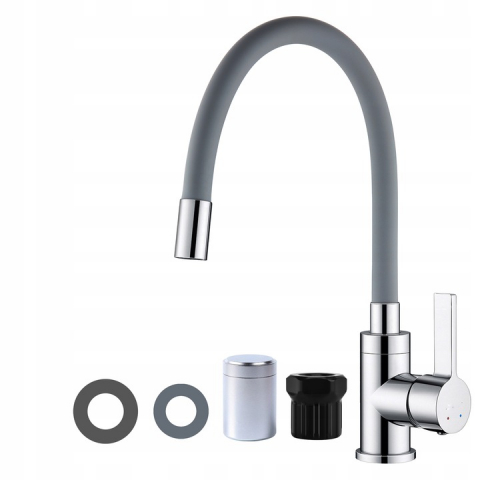 Baterii Sanitare - https://www.beststoreonline.ro/baterie-chiuveta-bucatarie-inox-pipa-inalta-cartus-ceramic-monocomanda-acoperita-silicon-rotativa-gri.html?preview=1#prod-gallery-1
