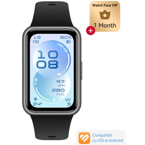 Reduceri - https://www.beststoreonline.ro/bratara-fitness-huawei-band-11-android-ios-matte-black-durable-polymer-case-with-black-fluoroelastomer-strap-1-month-watch-face-vip.html