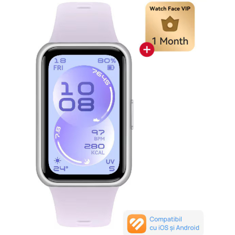 Reduceri - https://www.beststoreonline.ro/bratara-fitness-huawei-band-11-android-ios-silver-durable-polymer-case-with-purple-fluoroelastomer-strap-1-month-watch-face-vip.html