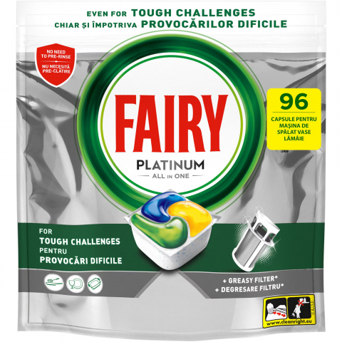Detergent Vase - Capsule pentru masina de spalat vase Fairy Platinum, 96 spalari