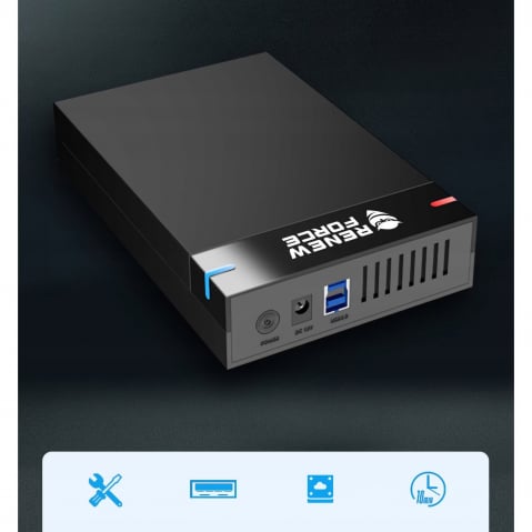 Carcasa Rack pentru Hard-Disk Extern 2.5 si 3.5 inch, Renew Force, USB 3.0, SATA, Design Tool-free, Neagra [4]