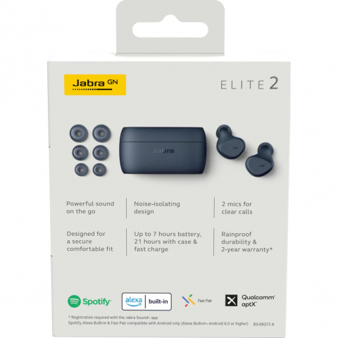Casti audio in-ear, Jabra Elite 2, True wireless, Bluetooth, IP55, Navy [4]