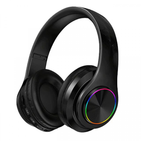 Casti Audio Sport, Gaming Wireless DexXer, Bluetooth 5.0, Plug-In, MP3 Card, Pure Bass Sound, Hands-free Call, Iluminare RGB, Negru [0]