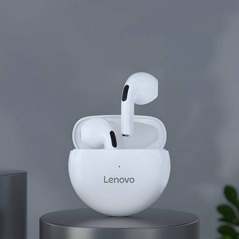 Casti in Ear Wireless, Lenovo , Bluetooth 5.0, Noise Cancelling, Control Tactil, Ergo Fit, Rezistente la apa IPX 4, Alb [2]