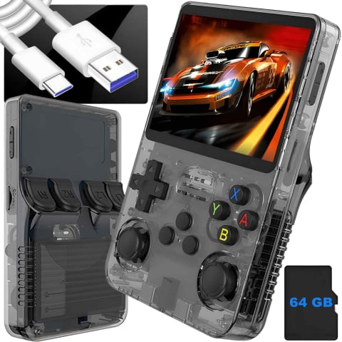 Console, Jocuri & Accesorii - https://www.beststoreonline.ro/consola-portabila-retro-r36s-64gb-peste-15000-jocuri-clasice-preinstalate-ecran-ips-3-5-hd-joystick-dual-3d-sistem-original-arkos-2-0-baterie-3500mah-gri.html