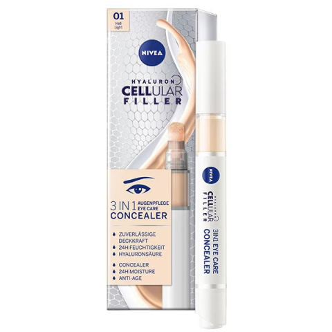 Anticearcan si Corector - Corector hidratant pentru zona ochilor, Nivea Cellular 3in1 Eye Concealer, nuanta deschisa, 4 ml
