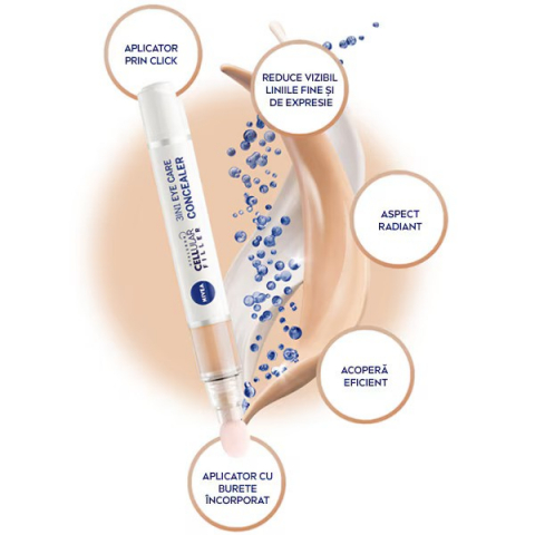 Corector hidratant pentru zona ochilor, Nivea Cellular 3in1 Eye Concealer, nuanta medie, 4 ml [5]