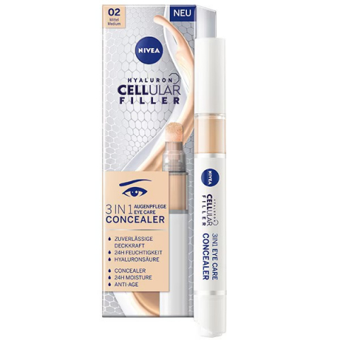 Corector hidratant pentru zona ochilor, Nivea Cellular 3in1 Eye Concealer, nuanta medie, 4 ml [0]