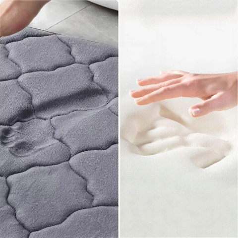 Covor baie universal, absorbant, antiderapant, memory foam, 40x50 cm, Gri [1]