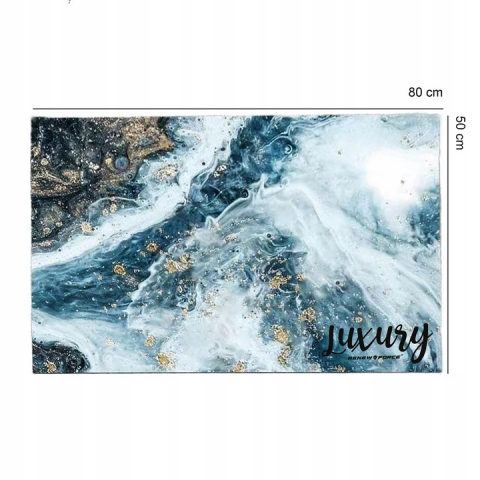 Covoras de baie modern, Ultra absorbant, Antiderapant si uscare rapida, Model marmura, Ecologic usor de curatat, 50x80 cm, Poliester/Rubber, Model Ocean [1]