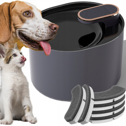 Dispenser apa NewEvo pentru caini si pisici de tip fantana, silentioasa, cu sistem de filtrare cu carbune activ si recirculare, hidratare neintrerupta a animalelor de companie, USB, 3L, Albastru [1]
