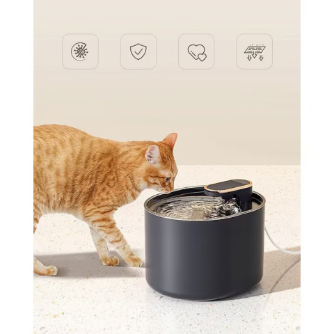 Dispenser apa NewEvo pentru caini si pisici de tip fantana, silentioasa, cu sistem de filtrare cu carbune activ si recirculare, hidratare neintrerupta a animalelor de companie, USB, 3L, Albastru [5]