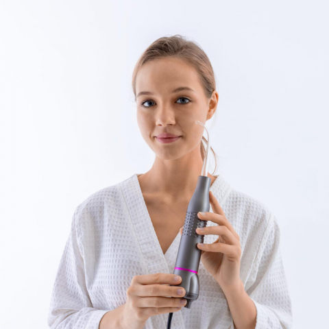 Electroderm, NewEvo®, Darsonval, Tratament cu Frecventa Inalta pentru Acnee, Riduri, Controlul Petelor, Cearcane, Ten, Par Seboreic, Stimulator Scalp, Infrumusetare, Biostimulare Faciala, Lifting, Gri [7]