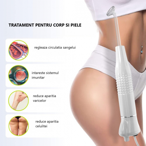 Electroderm, NewEvo®, Darsonval, Tratament cu Frecventa Inalta pentru Acnee, Riduri, Controlul Petelor, Cearcane, Ten, Par Seboreic, Stimulator Scalp, Infrumusetare, Biostimulare Faciala, Lifting, Alb [2]