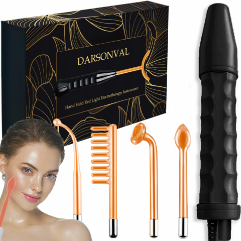 Aparate cosmetice - Electroderm, NewEvo®, Darsonval, Tratament cu Frecventa Inalta pentru Acnee, Riduri, Controlul Petelor, Cearcane, Ten, Par Seboreic, Stimulator Scalp, Infrumusetare, Biostimulare Faciala, Lifting, Negru