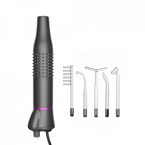Electroderm, NewEvo®, Darsonval, Tratament cu Frecventa Inalta pentru Acnee, Riduri, Controlul Petelor, Cearcane, Ten, Par Seboreic, Stimulator Scalp, Infrumusetare, Biostimulare Faciala, Lifting, Gri [1]