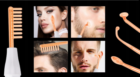 Electroderm, NewEvo®, Darsonval, Tratament cu Frecventa Inalta pentru Acnee, Riduri, Controlul Petelor, Cearcane, Ten, Par Seboreic, Stimulator Scalp, Infrumusetare, Biostimulare Faciala, Lifting, Negru [2]