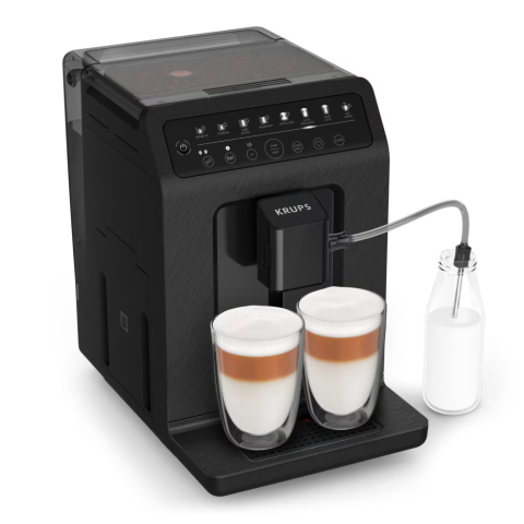Espressoare si cafetiere - Espressor automat Krups Evidence Eco-Design EA897B10, 1450W, 15 bari, 8 retete de bauturi, rasnita metalica cu 5 setari, 3 trepte de temperatura, functie de abur&apa fierbinte, rezervor apa detasabil