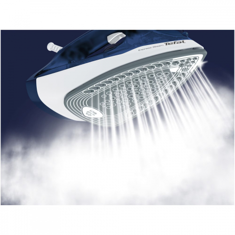 Fier de calcat Tefal Express Steam FV2838E0, 2400W, jet de abur 180 g/min, abur variabil 0-40 g/min, 270 ml, functie anticalcar, alb/albastru [4]
