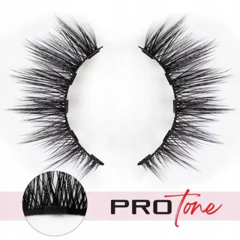 Gene Magnetice, Set 3 Perechi Gene False PROtone, 1 Aplicator, 1 Eyeliner Magnetic Negru, Aspect Natural, Reutilizabile, Negru [2]
