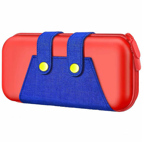 Accesorii console gaming - Husa protectie consola Nintendo, DexXer, Compatibil cu Nintendo Switch/Switch Oled, Rosu/Albastru