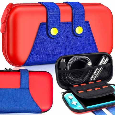 Husa protectie consola Nintendo, DexXer, Compatibil cu Nintendo Switch/Switch Oled, Rosu/Albastru [3]